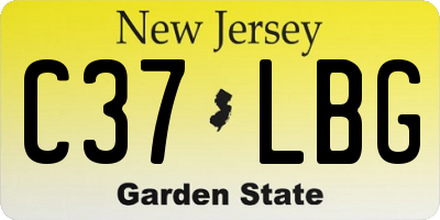 NJ license plate C37LBG