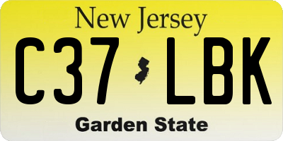 NJ license plate C37LBK