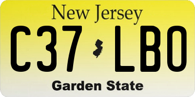 NJ license plate C37LBO