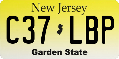 NJ license plate C37LBP