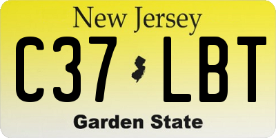 NJ license plate C37LBT