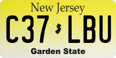 NJ license plate C37LBU