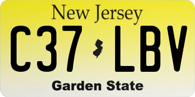 NJ license plate C37LBV