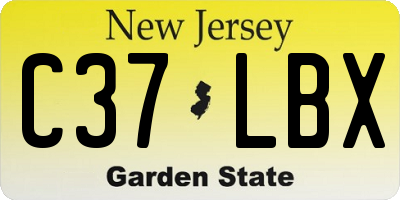 NJ license plate C37LBX