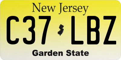 NJ license plate C37LBZ