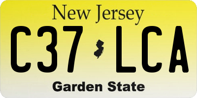 NJ license plate C37LCA