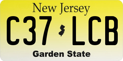 NJ license plate C37LCB