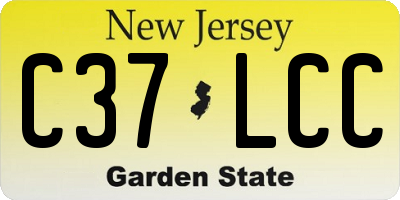 NJ license plate C37LCC