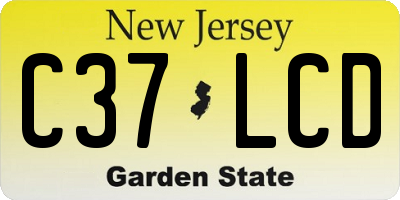 NJ license plate C37LCD