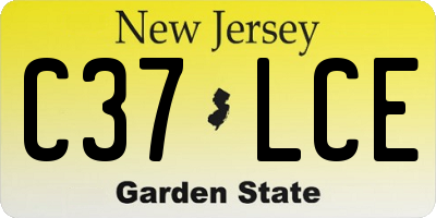 NJ license plate C37LCE