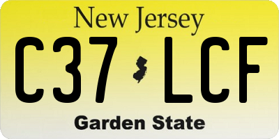 NJ license plate C37LCF