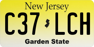 NJ license plate C37LCH