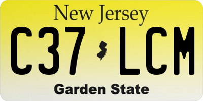 NJ license plate C37LCM