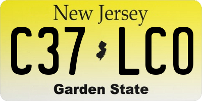 NJ license plate C37LCO