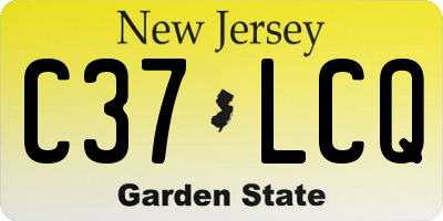NJ license plate C37LCQ