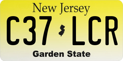 NJ license plate C37LCR