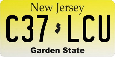 NJ license plate C37LCU