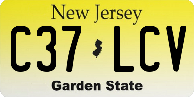 NJ license plate C37LCV