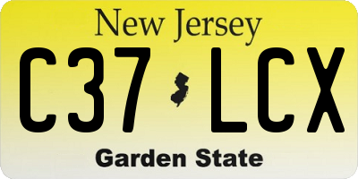NJ license plate C37LCX