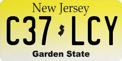 NJ license plate C37LCY