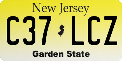 NJ license plate C37LCZ