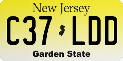 NJ license plate C37LDD