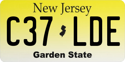 NJ license plate C37LDE