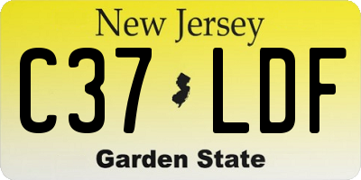 NJ license plate C37LDF