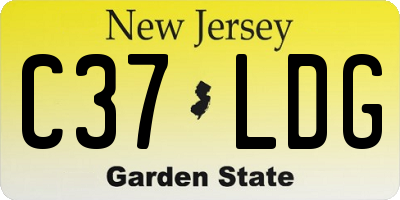 NJ license plate C37LDG