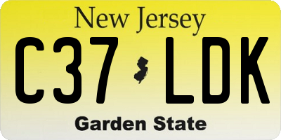 NJ license plate C37LDK