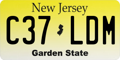 NJ license plate C37LDM