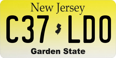 NJ license plate C37LDO