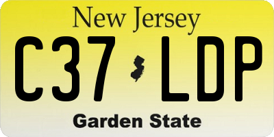 NJ license plate C37LDP