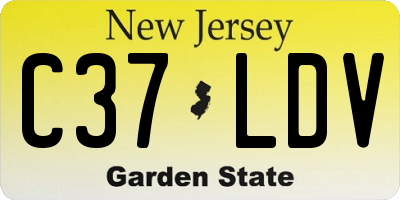 NJ license plate C37LDV