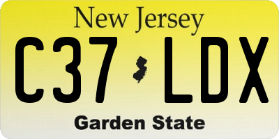 NJ license plate C37LDX