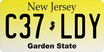 NJ license plate C37LDY