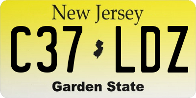 NJ license plate C37LDZ