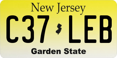 NJ license plate C37LEB
