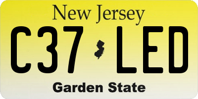 NJ license plate C37LED