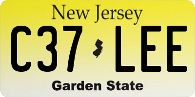 NJ license plate C37LEE