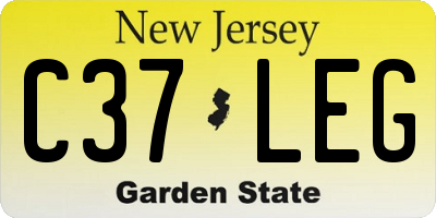 NJ license plate C37LEG