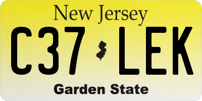 NJ license plate C37LEK
