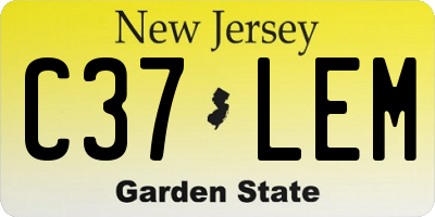 NJ license plate C37LEM