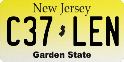 NJ license plate C37LEN
