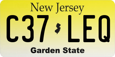 NJ license plate C37LEQ