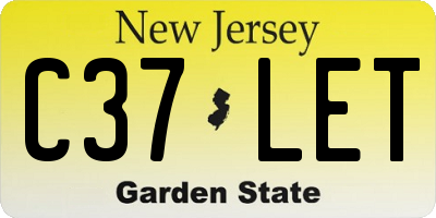 NJ license plate C37LET