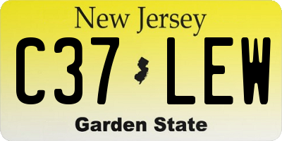 NJ license plate C37LEW