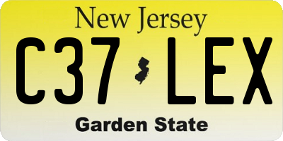 NJ license plate C37LEX