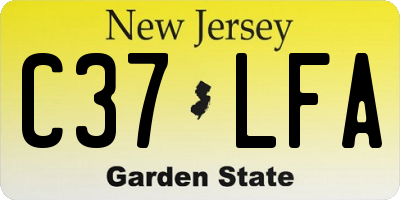 NJ license plate C37LFA