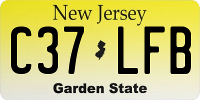 NJ license plate C37LFB